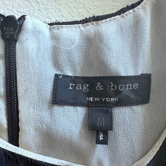 Rag & Bone Silk Round Neck Lace Leather Sleeveless Black Career Top Women's M - Picture 6 of 8